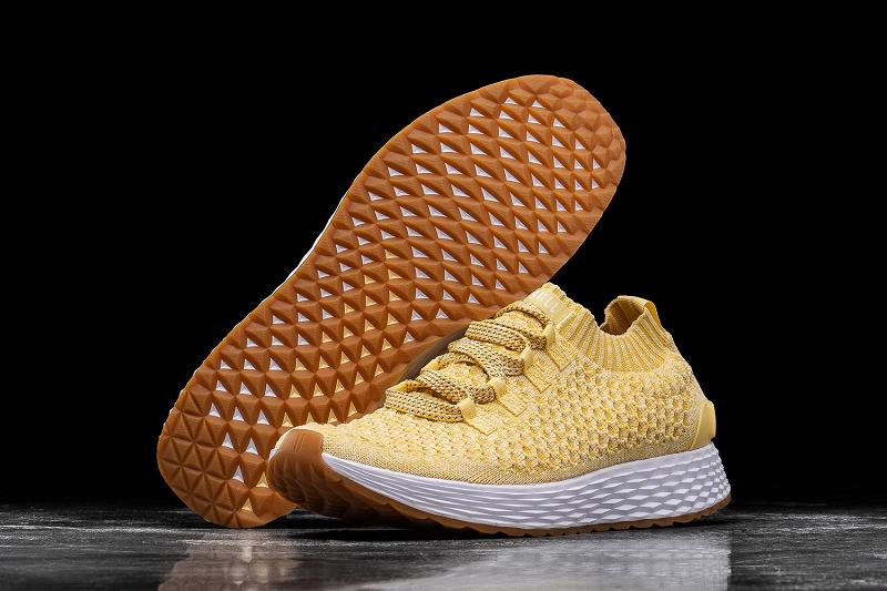 Yellow Nobull Honey Knit Runner Men's Running Shoes | CA Z1070U